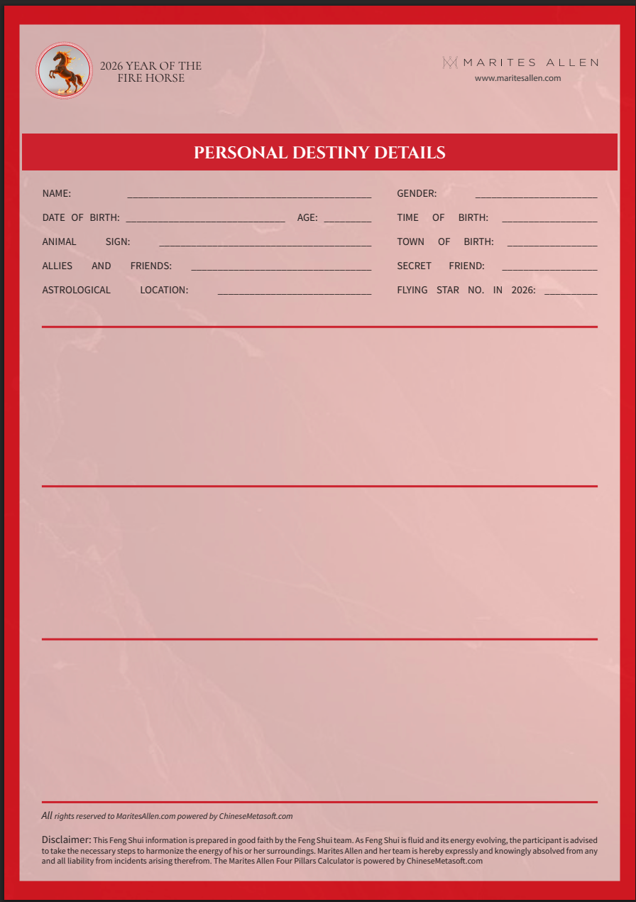 Personalised Destiny Reading 2026