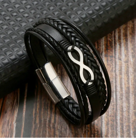 Infinity Leather Bracelet